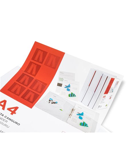 Classeur kangourou liderpapel 4 anneaux 55mm 283x320mm document a4 plastique dos 78mm coloris blanc.