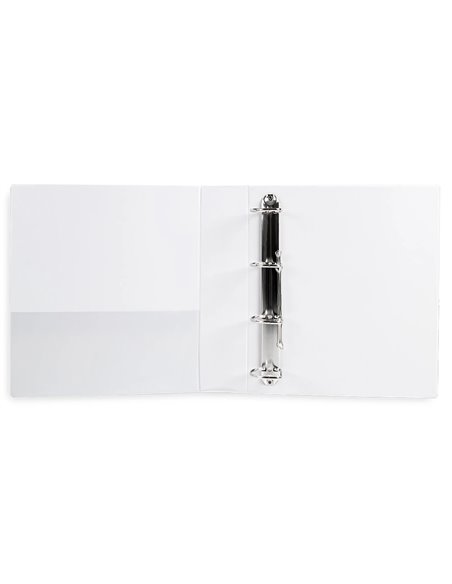 Classeur kangourou liderpapel 4 anneaux 55mm 283x320mm document a4 plastique dos 78mm coloris blanc.