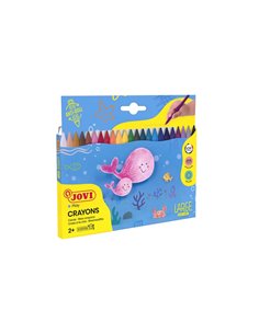 Lot de 24 crayons hexagonaux en plastique Jovi, faciles à tailler, antitaches, idéals pour les petites mains, couleurs assorties