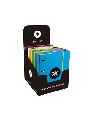 Classeur antartik 4 anneaux ronds 40mm a4 carton remborde feuillets mobiles q5x5 colorisassortis.