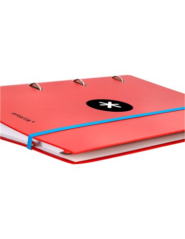 Classeur antartik 4 anneaux ronds 40mm a4 carton remborde feuillets mobiles q5x5 colorisassortis.