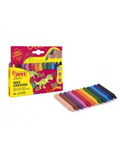 Coffret géant Jovi de 12 crayons de couleur ronds - Durables - Ne tachent pas - Couleurs assorties