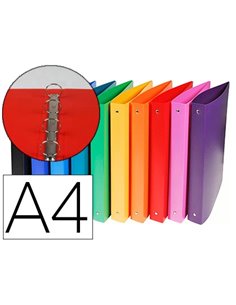 Classeur exacompta 4 anneaux 30mm polypropylène 7/10e a4+ dos 40mm coloris opaques assortis 20u.