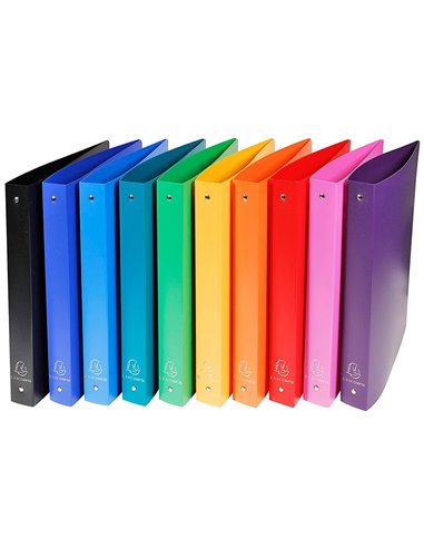 Classeur exacompta 4 anneaux 30mm polypropylène 7/10e a4+ dos 40mm coloris opaques assortis 20u.