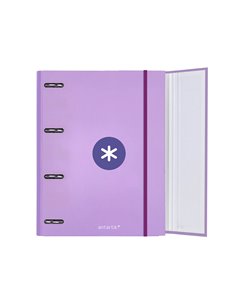 Classeur antartik 4 anneaux ronds 40mm a4 carton rembordé feuillets mobiles q5x5 colorislavande. 2