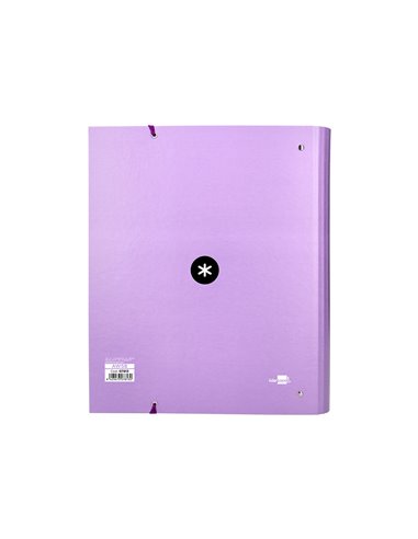 Classeur antartik 4 anneaux ronds 40mm a4 carton rembordé feuillets mobiles q5x5 colorislavande.