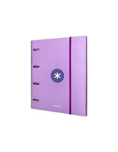 Classeur antartik 4 anneaux ronds 40mm a4 carton rembordé feuillets mobiles q5x5 colorislavande.