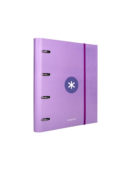 Classeur antartik 4 anneaux ronds 40mm a4 carton rembordé feuillets mobiles q5x5 colorislavande.