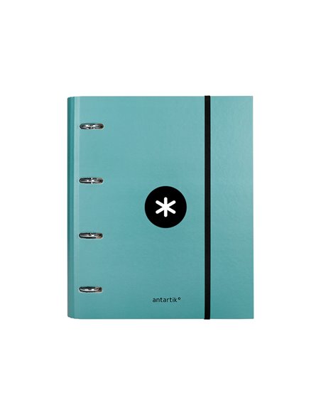 Classeur antartik 4 anneaux ronds 40mm a4 carton rembordé feuillets mobiles q5x5 coloris menthe.