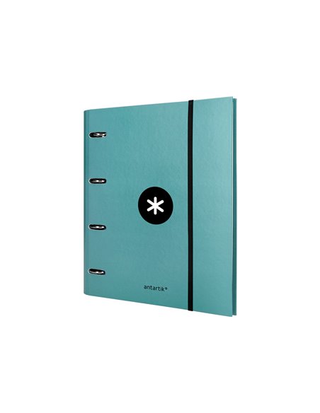 Classeur antartik 4 anneaux ronds 40mm a4 carton rembordé feuillets mobiles q5x5 coloris menthe.
