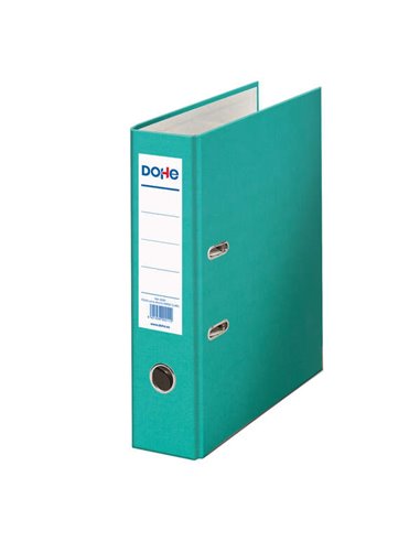 Classeur à levier Dohe, format folio, dos 70 mm, œillet, anneau et porte-cartes sur le dos, carton doublé polypropylène, coins m