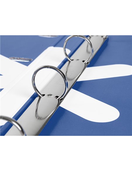 Classeur antartik 4 anneaux ronds 25mm a4 carton remborde feuillets mobiles 5x5 bleu marine.