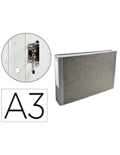 Classeur levier exacompta carton recouvert papier marbré a3 horizontal 32x48cm dos gris 8cm coloris gris.