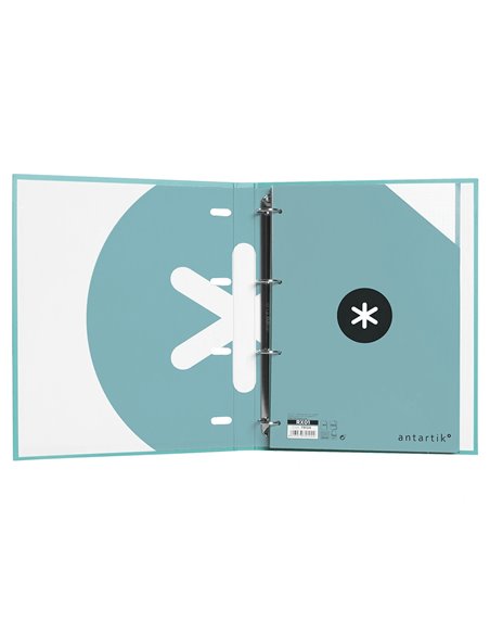 Classeur antartik 4 anneaux ronds 25mm a4 carton remborde feuillets mobiles q5x5 colorismenthe.