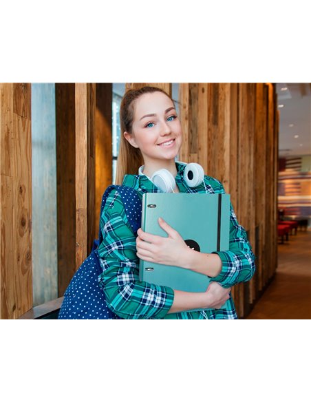 Classeur antartik 4 anneaux ronds 25mm a4 carton remborde feuillets mobiles q5x5 colorismenthe.