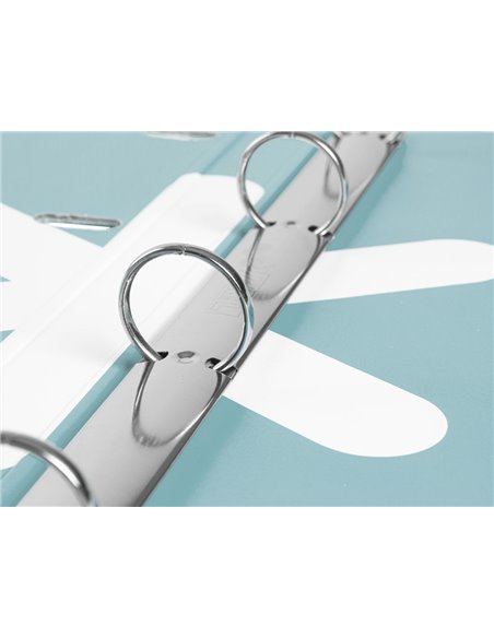 Classeur antartik 4 anneaux ronds 25mm a4 carton remborde feuillets mobiles q5x5 colorismenthe.
