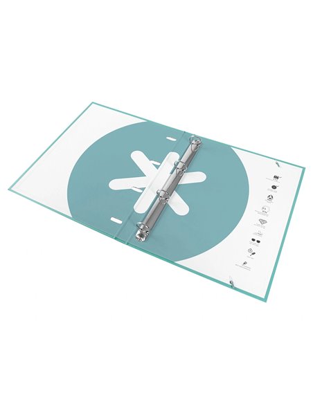 Classeur antartik 4 anneaux ronds 25mm a4 carton remborde feuillets mobiles q5x5 colorismenthe.