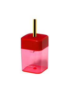 Taille-crayon q-connect économique réservoir plastique transparent 1 usage.
