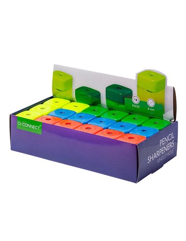 Taille-crayon q-connect économique réservoir plastique transparent 1 usage.