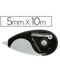 Correcteur tombow mono grip dévidoir ruban 5mmx10m application frontale réécriture immédiate.