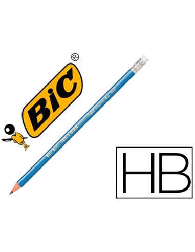 Crayon graphite bic evolution triangle embout gomme mine hb ultra résistante.