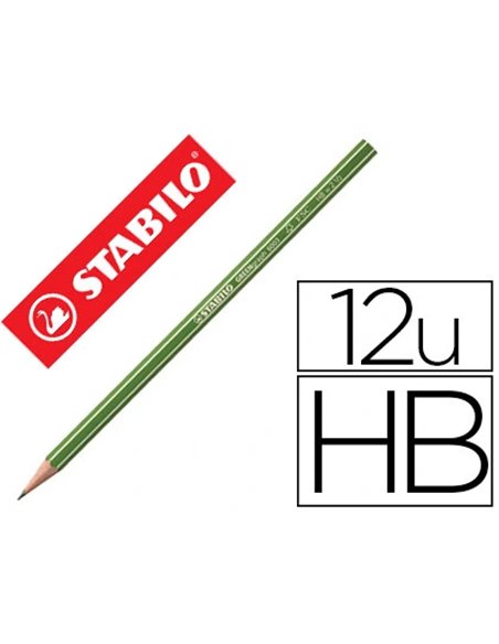 Crayon graphite stabilo greengraph hexagonal bois fsc vernis mat mine ultra résistante hb.