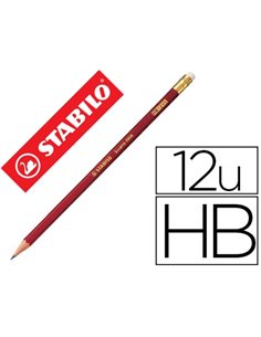 Crayon graphite stabilo swano hb corps hexagonal usage courant bout gomme.