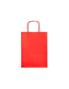Sac papier q-connect cellulose m anse torsadee 270x370x12mm coloris rouge. 2