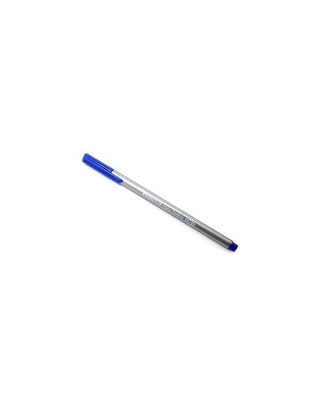 Feutre staedtler triplus fineliner 334 triangulaire pointe superfine 0,3mm coloris bleu.