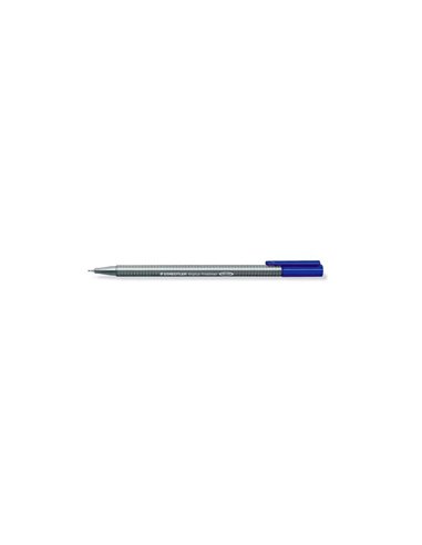 Feutre staedtler triplus fineliner 334 triangulaire pointe superfine 0,3mm coloris bleu.