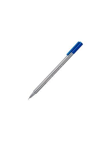 Feutre staedtler triplus fineliner 334 triangulaire pointe superfine 0,3mm coloris bleu.