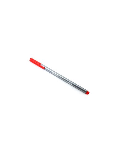 Feutre staedtler triplus fineliner 334 triangulaire pointe superfine 0,3mm coloris rouge.