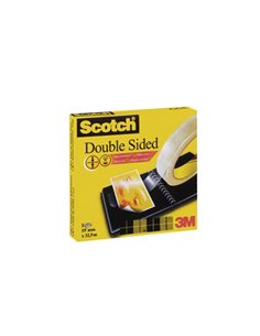 Ruban adhésif scotch double face 665 sans intercalaire 12mmx33m.