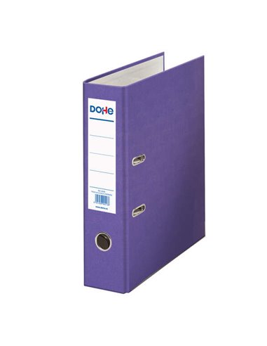 Classeur à levier Dohe, format folio, dos 70 mm, œillet, anneau et porte-cartes sur le dos, carton doublé polypropylène, coins m