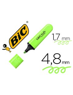 Surligneur bic tank marking highlighter sechage rapide pointe biseautee coloris vert.