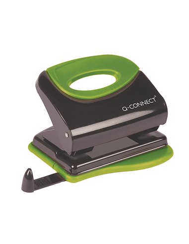 Perforateur q-connect métallique capacité perforation 30f 2 trous coloris attractifs noir/vert 117x105mm.