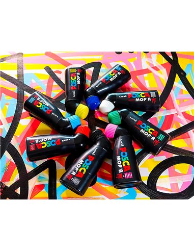 Marqueur posca peinture pointe ronde coloris jaune.