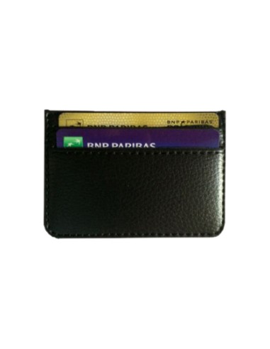 Protège carte bancaire Barrière RFID 1 carte en cuir noir