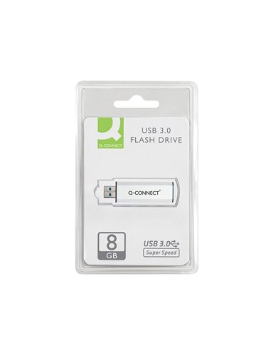 Clé usb q-connect 3.0 8gb lecture175mb/s écriture 60mb/s ré tractable interface superspeed 3.0 compatible usb 2.0.