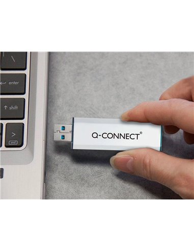 Clé usb q-connect 3.0 8gb lecture175mb/s écriture 60mb/s ré tractable interface superspeed 3.0 compatible usb 2.0.