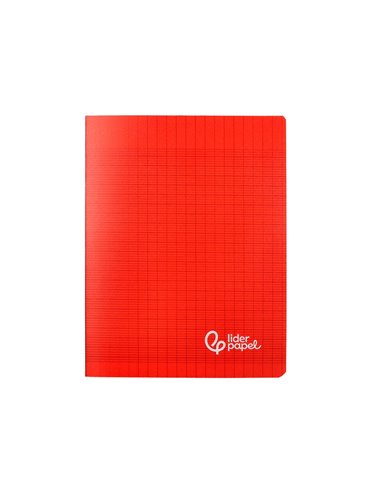 Cahier piqure liderpapel couverture pp 170x220mm 96p seyes coloris rouge.