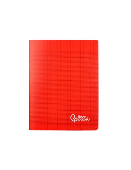 Cahier piqure liderpapel couverture pp 170x220mm 96p seyes coloris rouge.