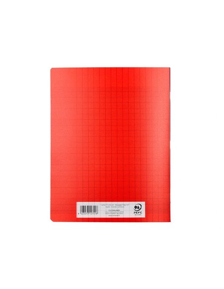 Cahier piqure liderpapel couverture pp 170x220mm 96p seyes coloris rouge.