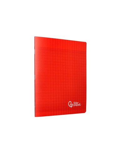 Cahier piqure liderpapel couverture pp 170x220mm 96p seyes coloris rouge.