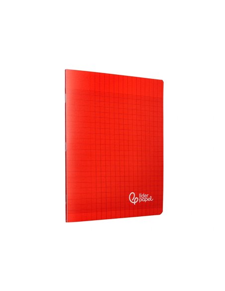 Cahier piqure liderpapel couverture pp 170x220mm 96p seyes coloris rouge.