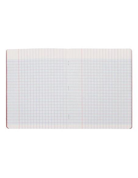 Cahier piqure liderpapel couverture pp 170x220mm 96p seyes coloris rouge.