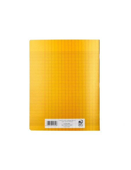 Cahier piqure liderpapel couverture pp 170x220mm 96p seyes coloris jaune.