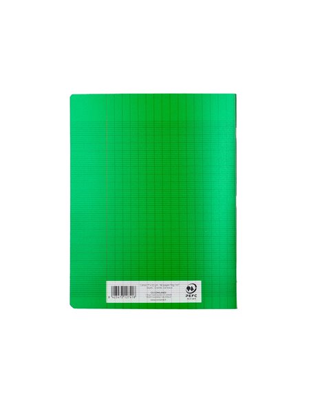 Cahier piqure liderpapel couverture pp 170x220mm 96p seyes coloris vert.