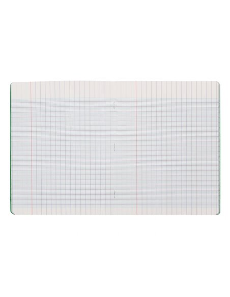 Cahier piqure liderpapel couverture pp 170x220mm 96p seyes coloris vert.