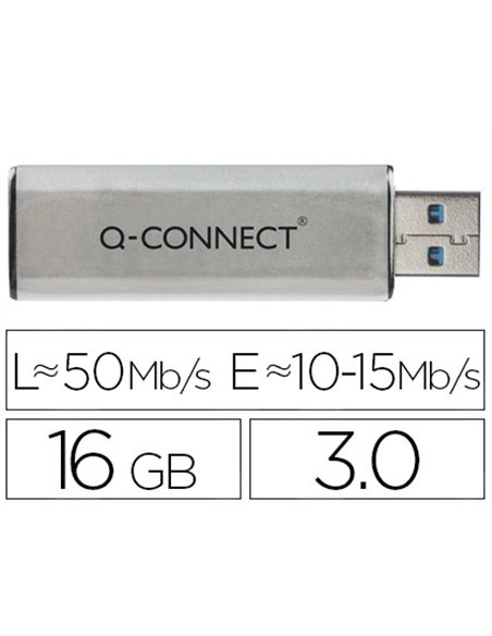 Clé usb q-connect 3.0 16gb lecture175mb/s écriture 60mb/s rétractable interface superspeed 3.0 compatible usb 2.0.